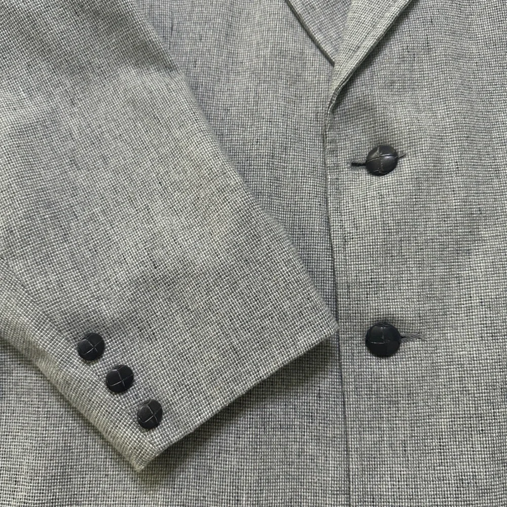 VTG Pioneer Wear Mens 42 Western Blazer Sport Coat Grey Wool Blend Yoke USA Made